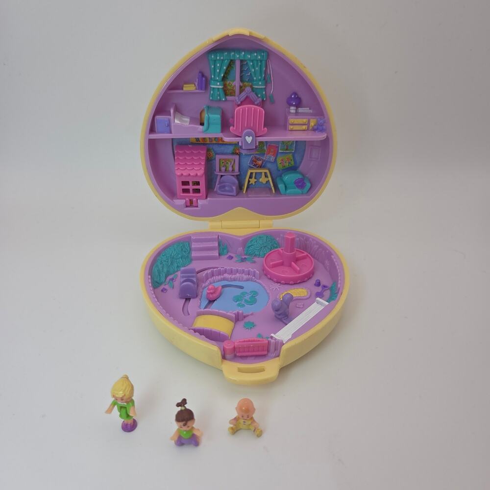 Vintage 1994 Polly Pocket Bluebird Strollin' Baby Playset + 3 figures COMPLETE